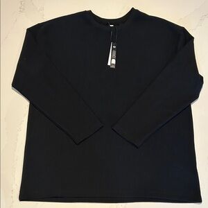 NWT Core collective Black Long Sleeve Ribbed Top Size Large